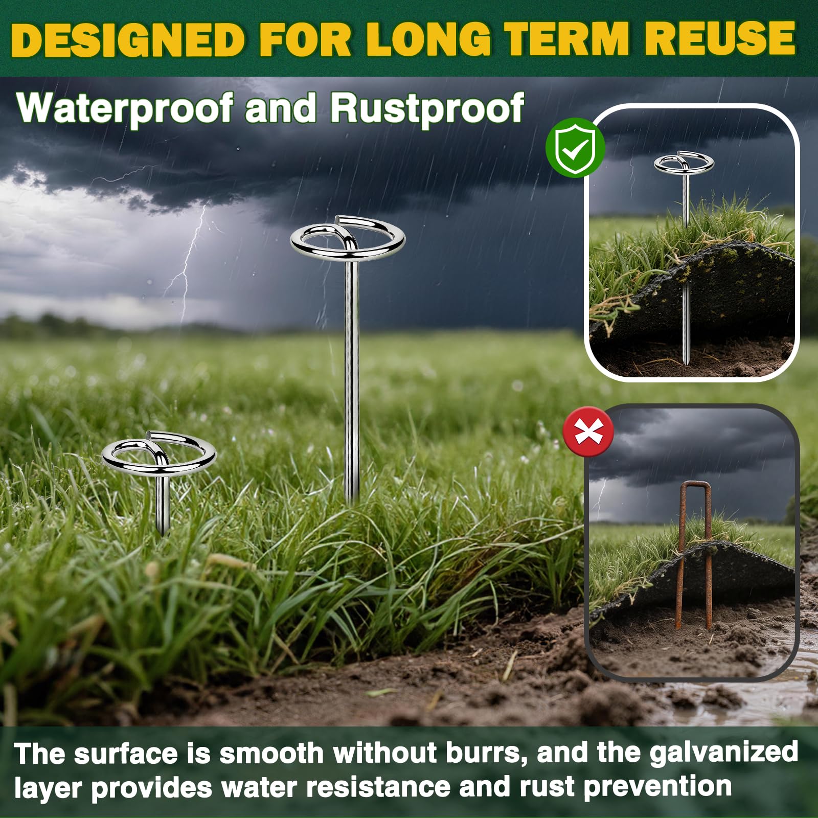 GESTONE secure artificial turf and ground fabric on uneven ground.