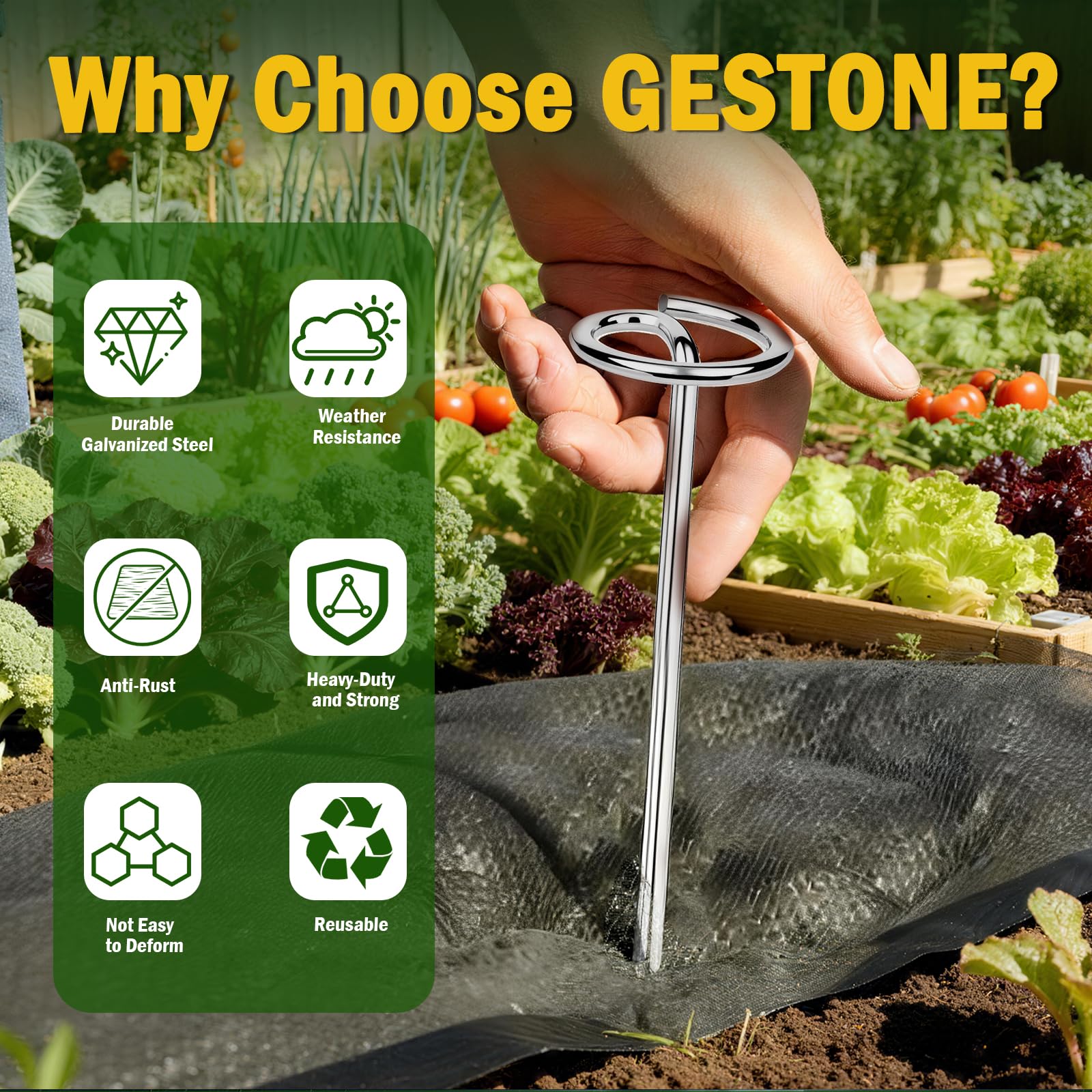 GESTONE weather-resistant performance for year-round garden use.