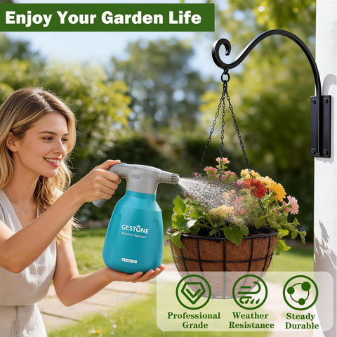 GESTONE weatherproof galvanized coating resists rust and rain for year-round hanging.