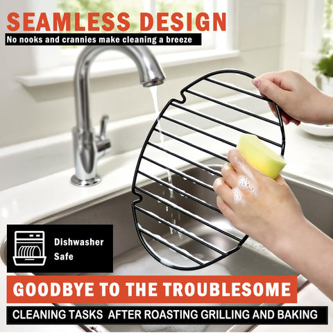 Gestone wide-pan compatibility ensures it fits most roasting pans for versatile kitchen use.