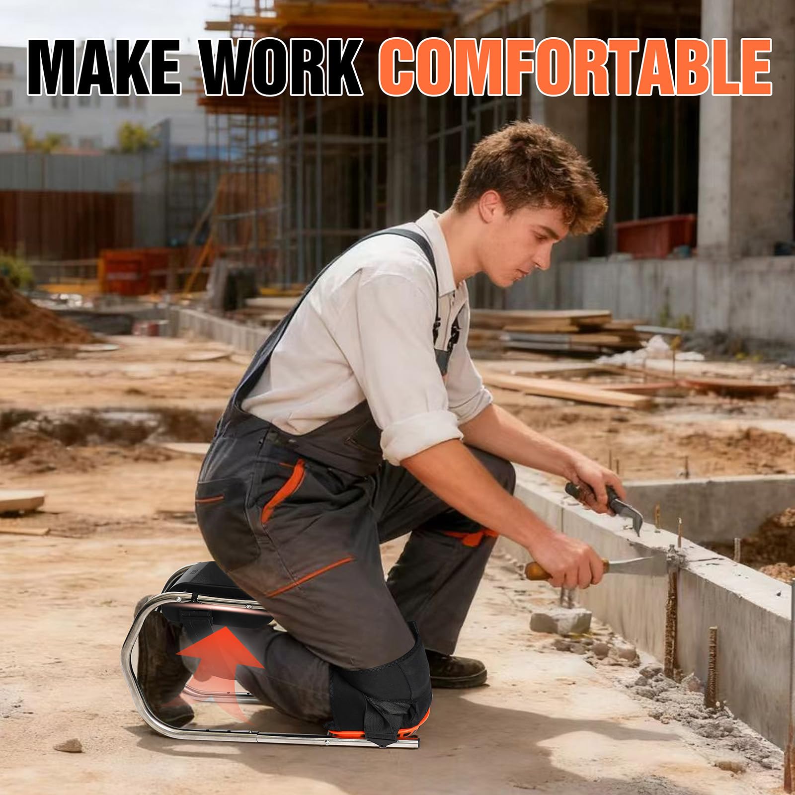 GESUNDTEK detachable knee pads shown for quick kneeling tasks.