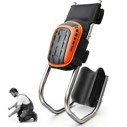 GESUNDTEK Knee Seat for Work shows ergonomic kneeling and seated comfort.