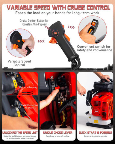 Getell GB657 Pro vibration reduction enhances comfort during extended blower tasks.