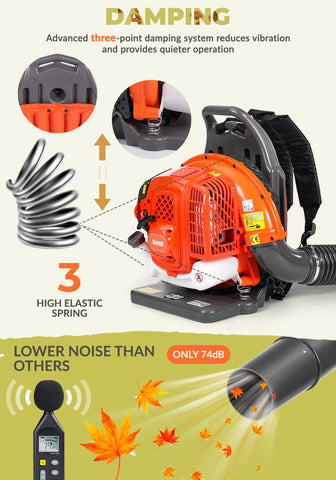 Getell heavy-duty yard blower emphasizes handling heavy debris and wet leaves.