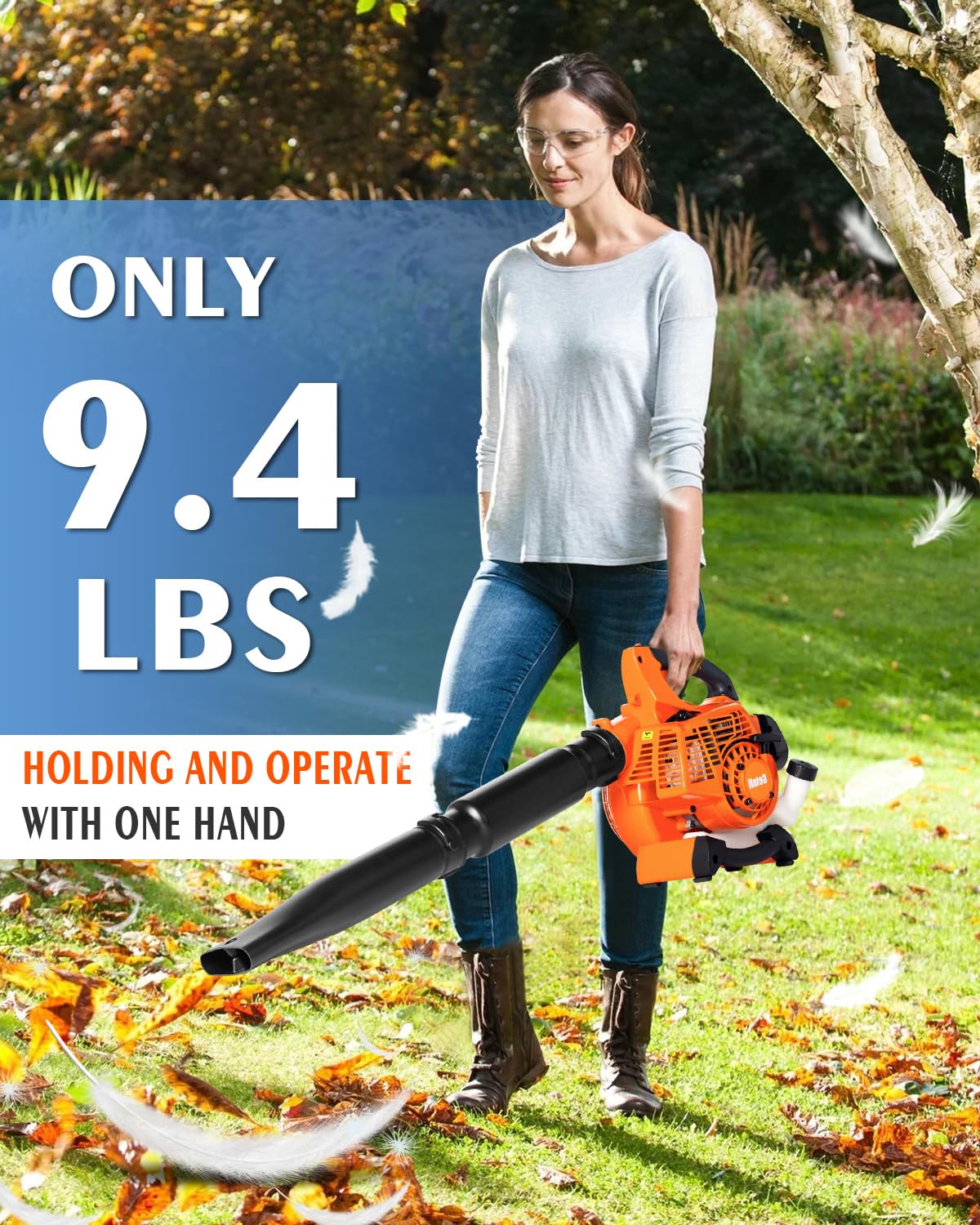 Getell leaf blower 180 mph air jet for quick debris clearance.