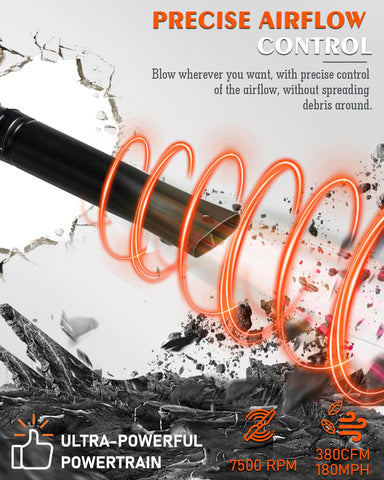 Getell leaf blower anti-vibration handles reduce arm fatigue.