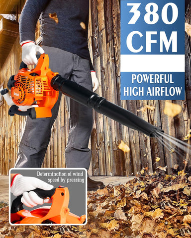 Getell leaf blower front view showing compact, easy-to-maneuver design.