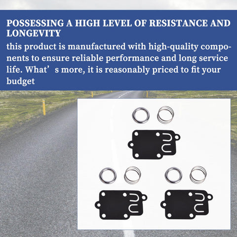 Getfarway packaging includes three diaphragms, three springs, three caps.
