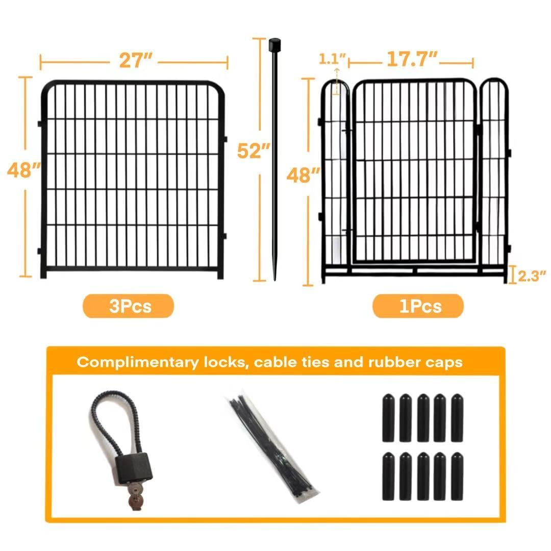 Getlay garden fence gate close-up highlights extra insertion bar for custom layouts.