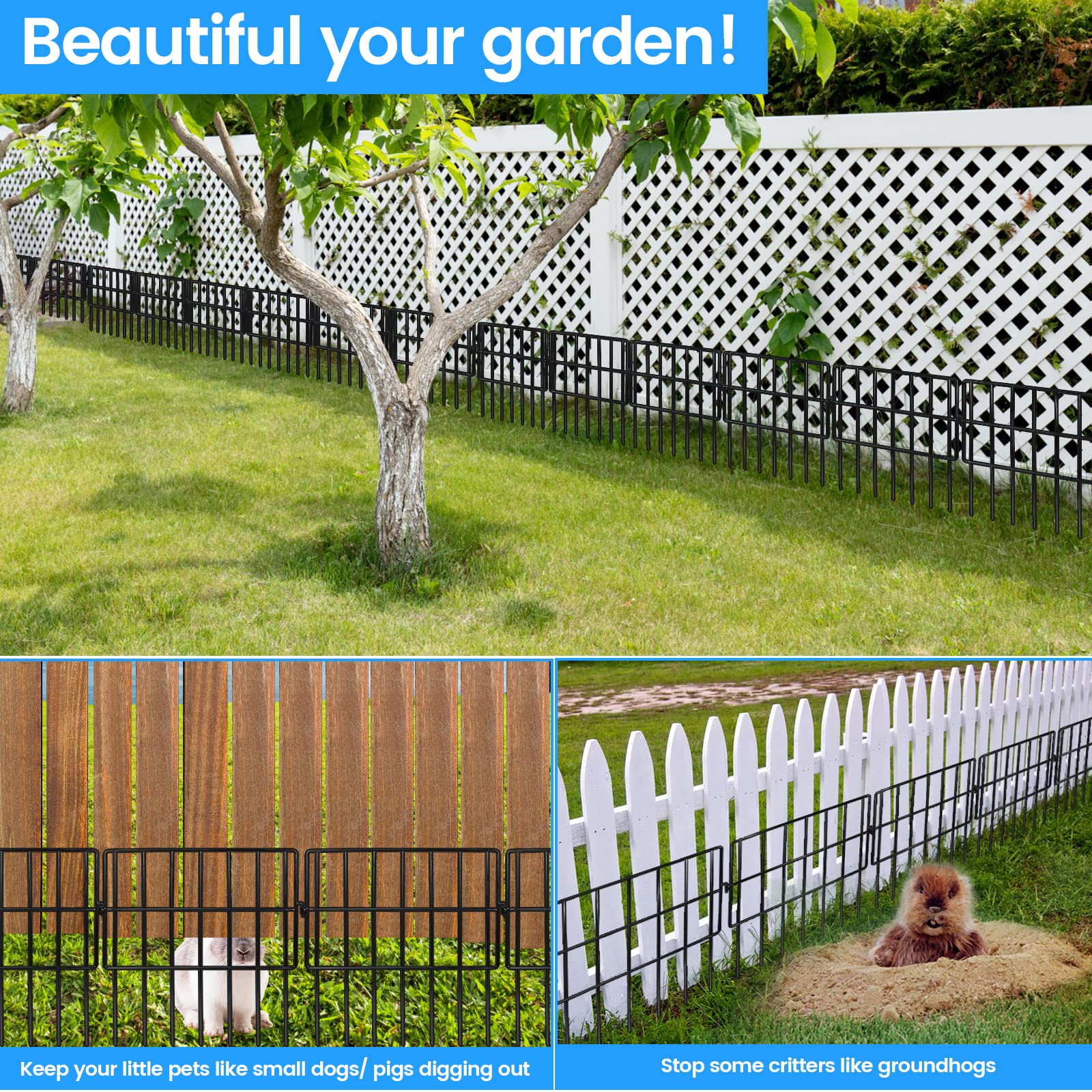 Getlay outdoor decorative fence creates neat boundaries for patio or yard.