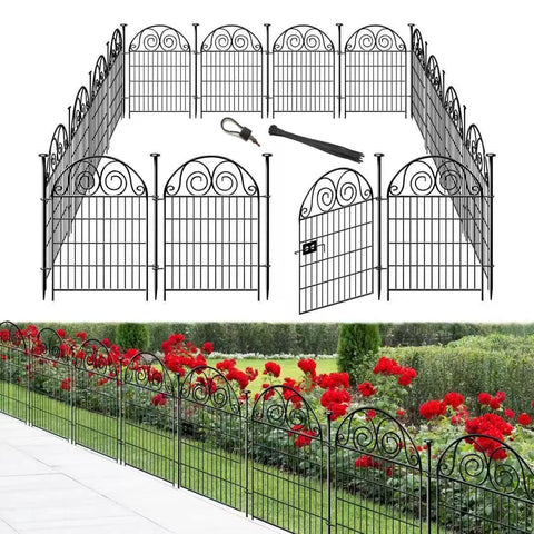 Getlay tall garden fence panel assembly showing modular sections for flexible yard boundaries