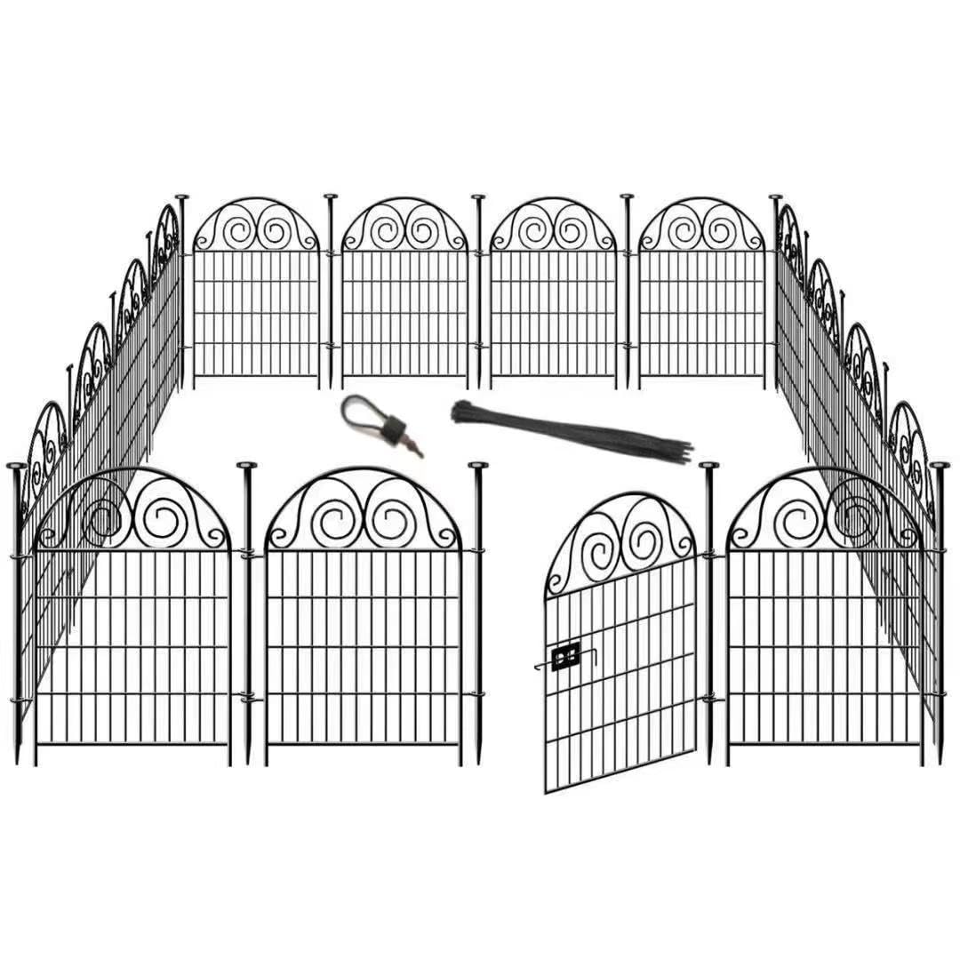 Getlay tall garden fence panel with gate close-up shows sturdy frame and accessible door.