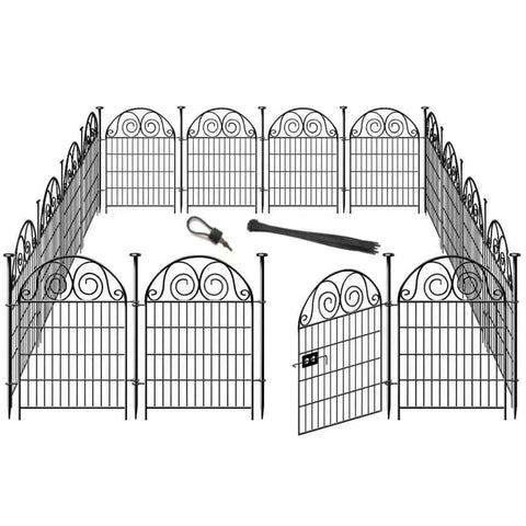 Getlay tall garden fence panel with gate close-up shows sturdy frame and accessible door.