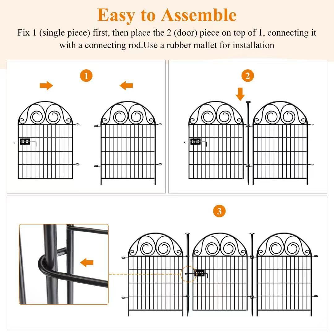 Getlay tall garden fence spike spacing detail shows 0.2-inch gaps deter digging.