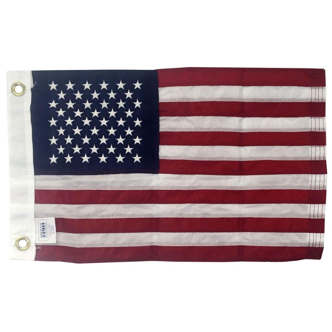 Gettysburg Flag Works 12x18 American Boat Flag ready for outdoor display.