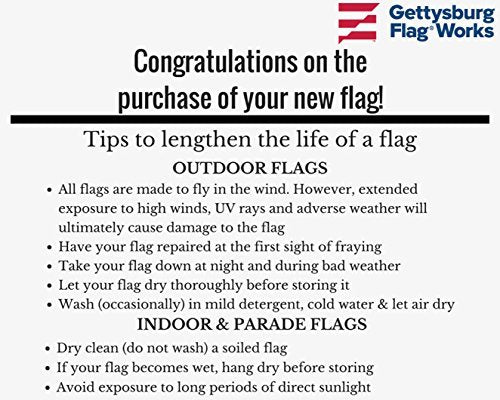 Gettysburg Flag Works applique and embroidered design enhances durability for marine use.