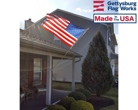 Gettysburg Flag Works Battle-Tough header with brass grommets for mounting