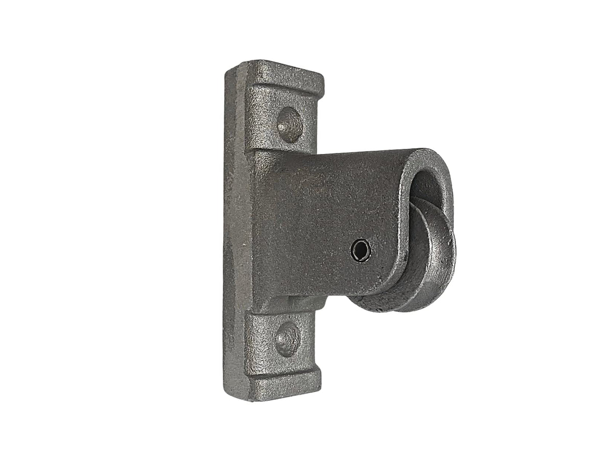 Gettysburg Flag Works non-drilled silver aluminum vertical pulley close-up for durable flagpole upgrade