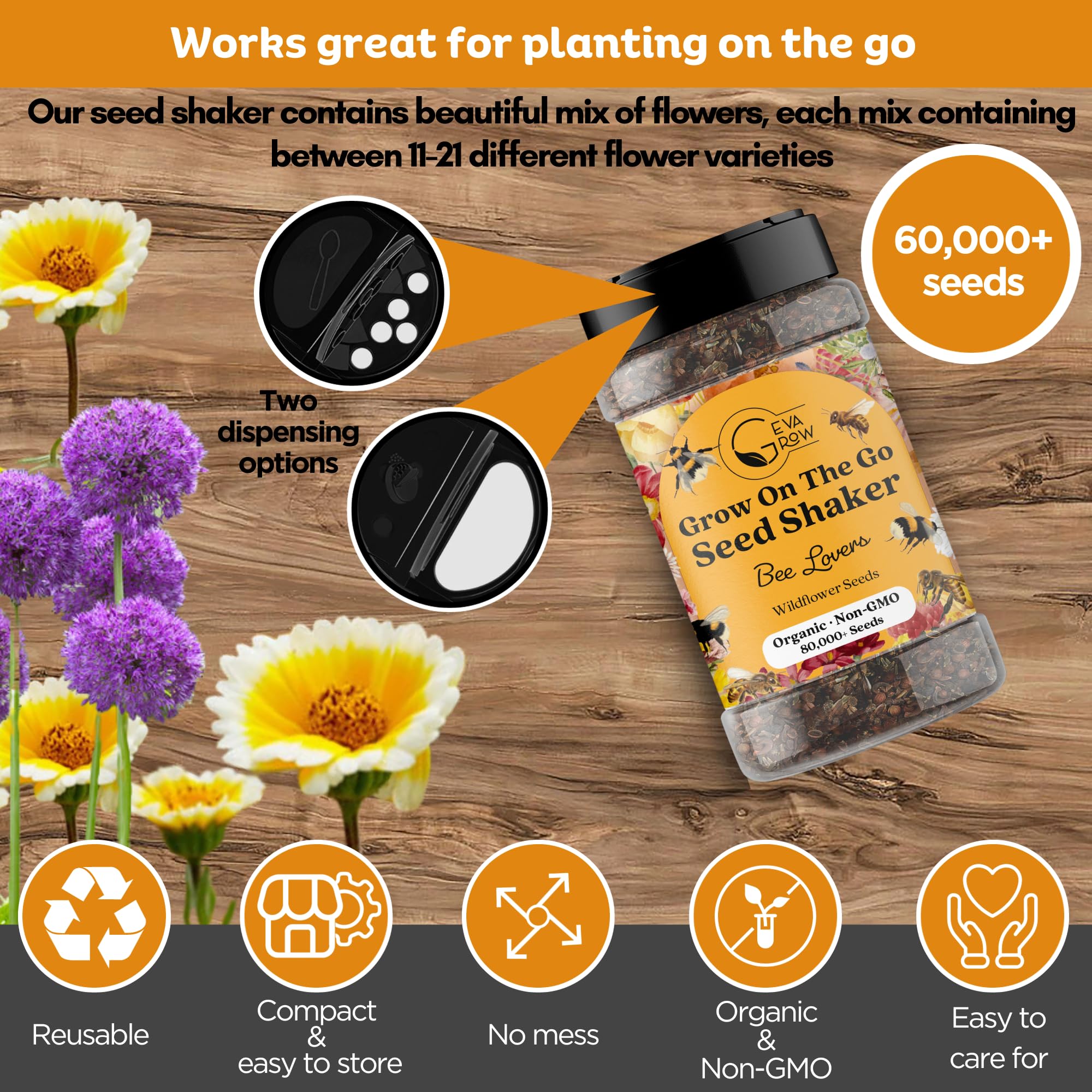 GevaGrow wildflowers in bloom attract bees and butterflies in outdoor spaces.