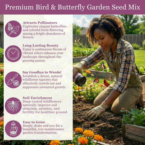GevaGrow sunflowers, cosmos, and daisies brighten a bed.