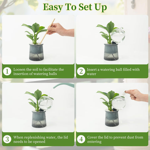 GEWOSI 500ml reservoir reduces refills for busy plant care.