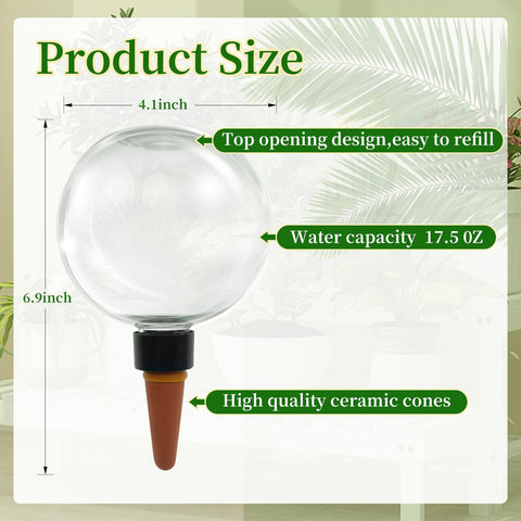 GEWOSI self-watering globe keeps office plants hydrated while you work