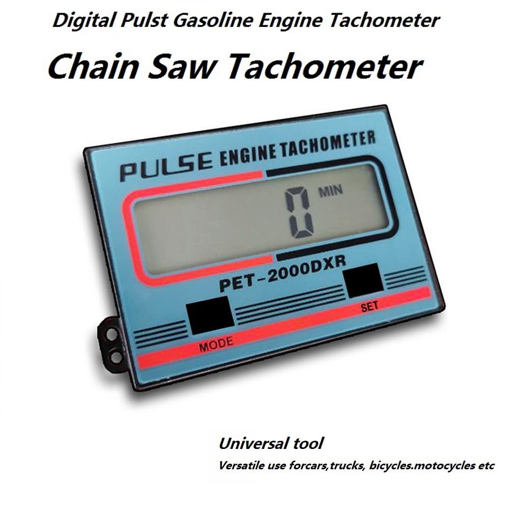 Gexmil handheld tachometer LCD display close-up for quick RPM readings