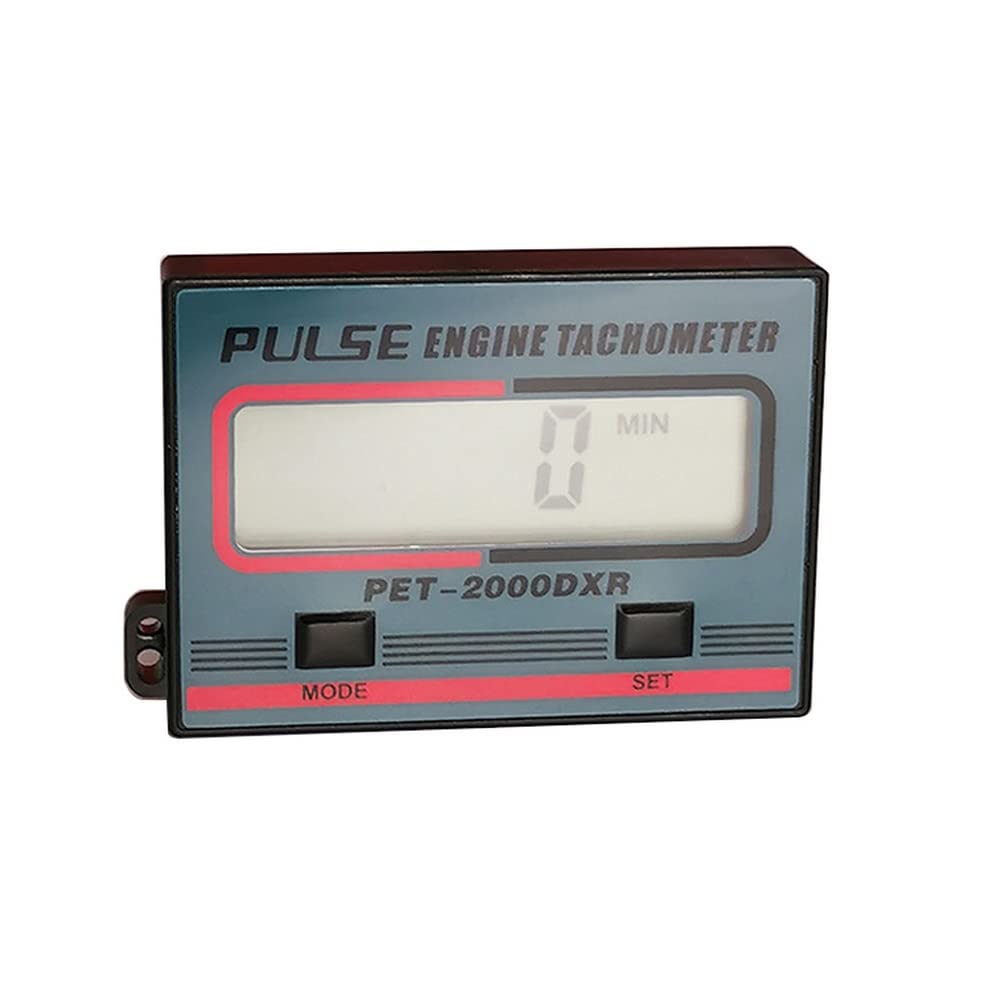 Gexmil induction tachometer on chainsaw front view enables precise timing checks