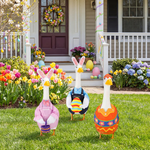 Geyoga Easter goose outfits fabric detail shows tear-resistant material.