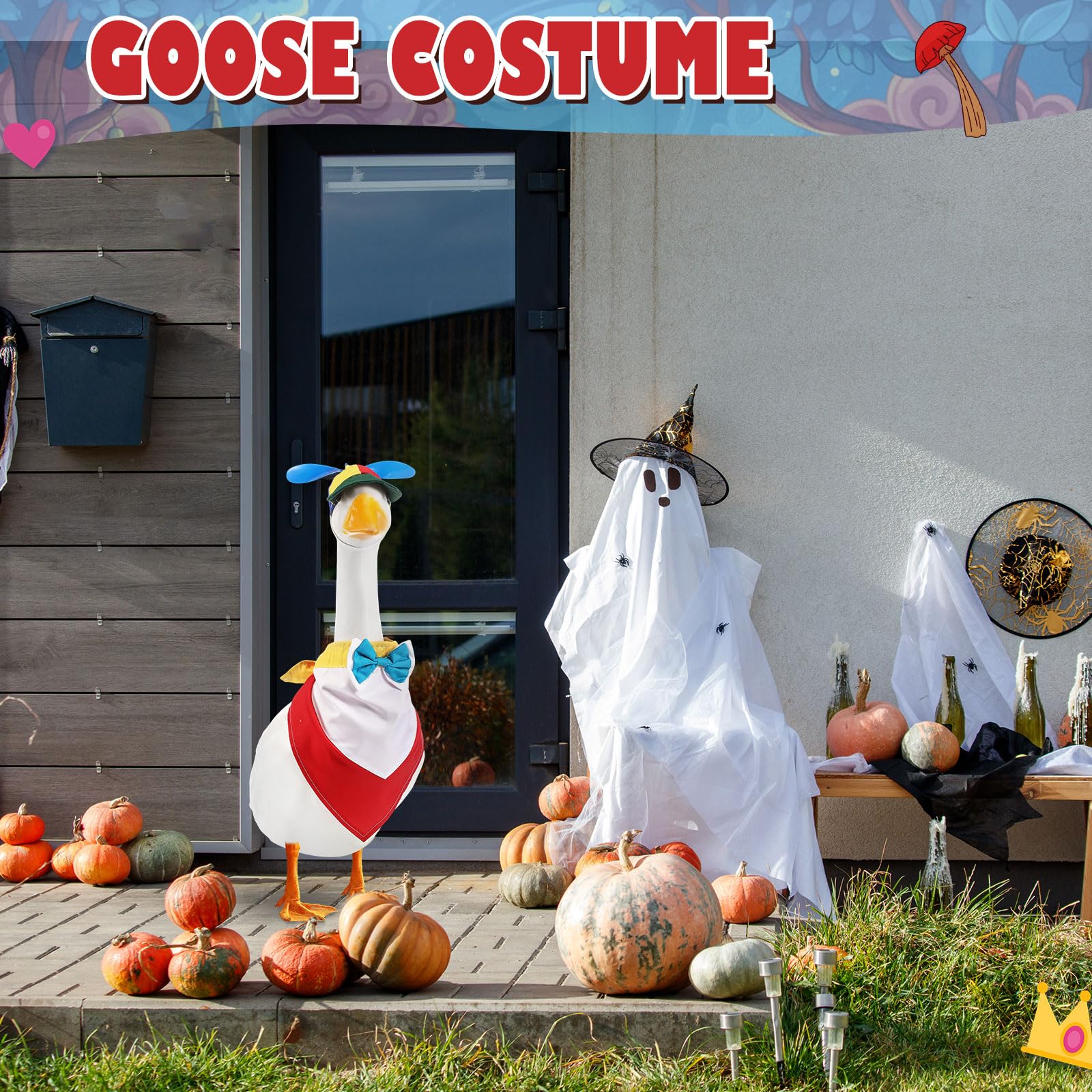 Geyoga goose outfit enhances garden decor and doubles as a gift option