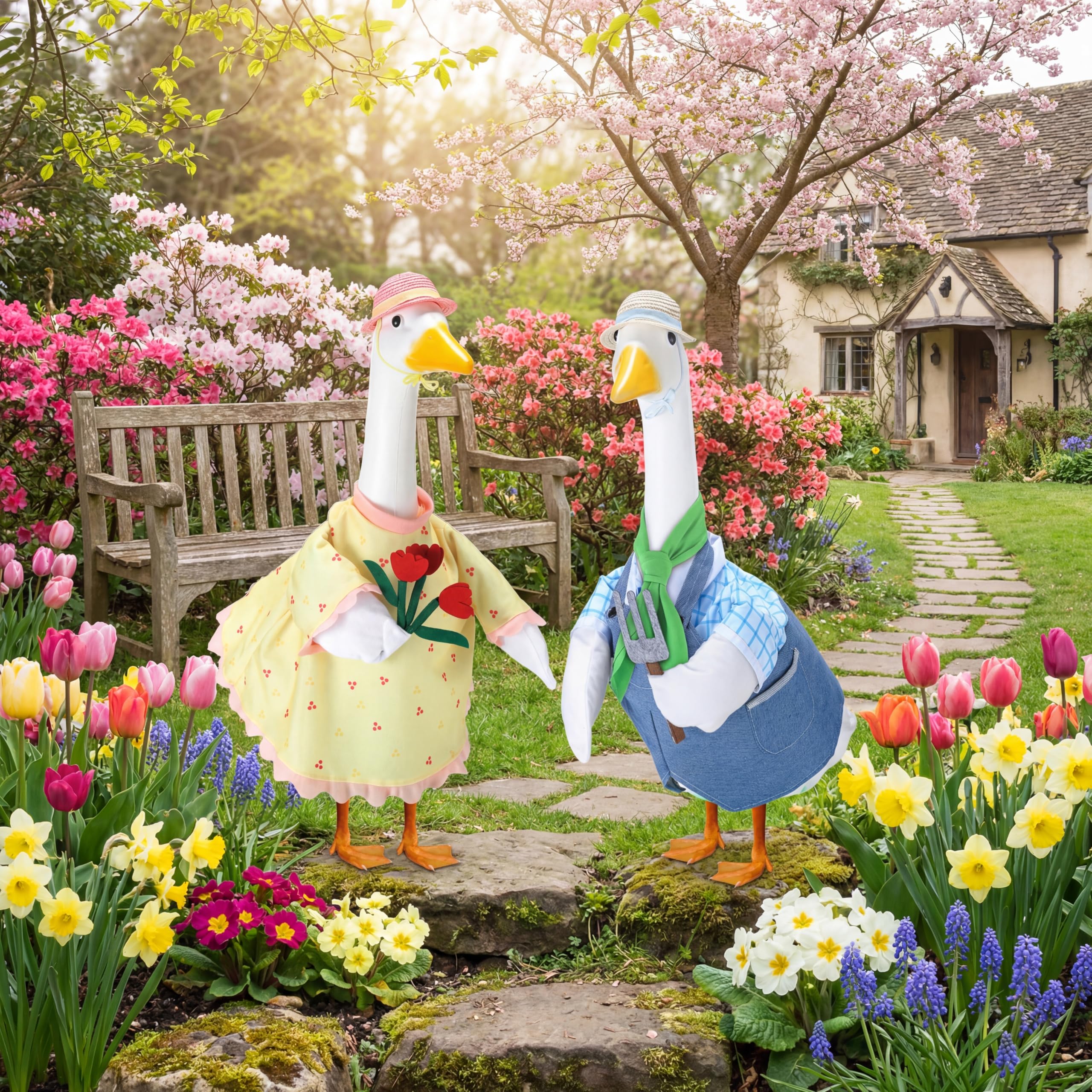 Geyoga spring goose outfits for family Easter photos
