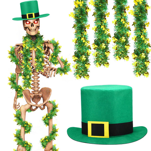 Geyoga St Patrick's Day hat 110cm offers secure fit for outdoor display.