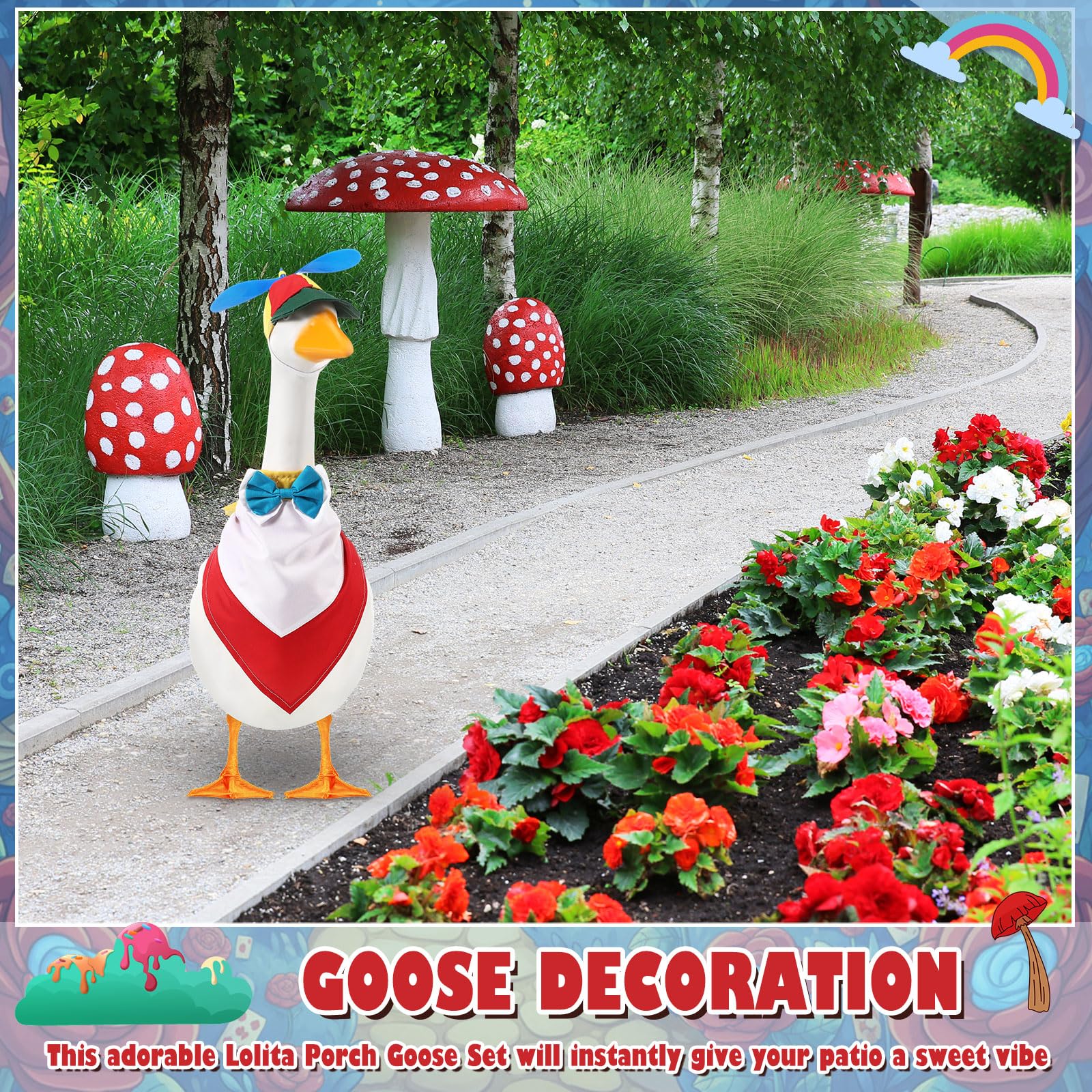 Geyoga weather-resistant goose costume withstands sun, wind, and light rain