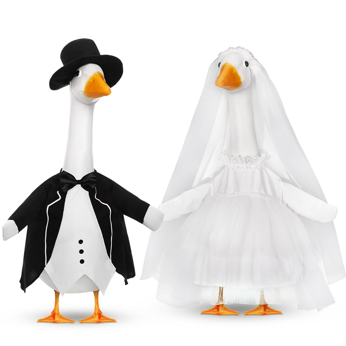 Geyoga wedding goose bride blazer for a 23-inch goose, enhancing yard decor.