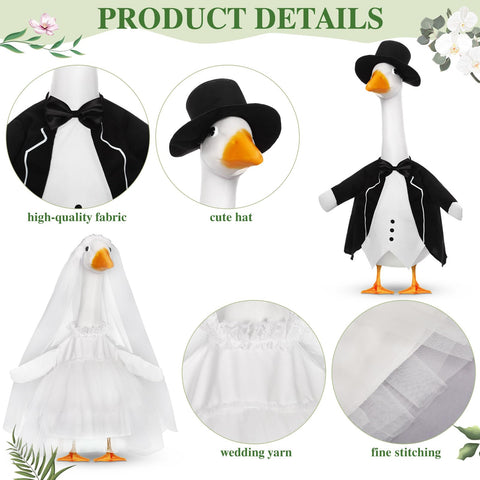 Geyoga wedding goose bride dress for 23-inch goose, adding charming ceremony vibe.