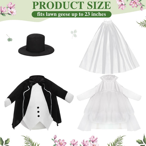Geyoga wedding goose groom suit for 23-inch goose, creating a coordinated duo.