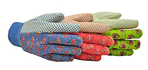 G & F Products 1852-3 red floral gloves offer precise grip for pruning.