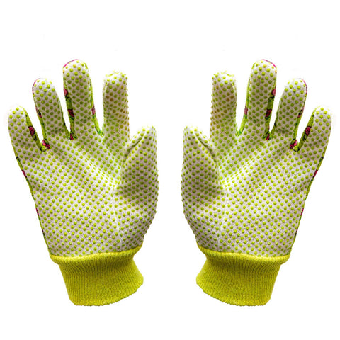 G & F Products 1852-3 PVC dots palm enhance grip for wet soil tasks.