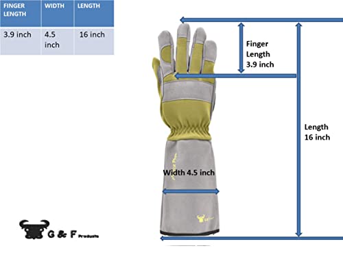 G & F Florist Pro gloves stitching detail shows durability for long pruning sessions.