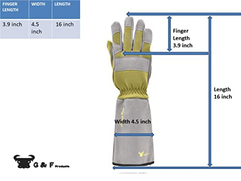 G & F Florist Pro gloves stitching detail shows durability for long pruning sessions.