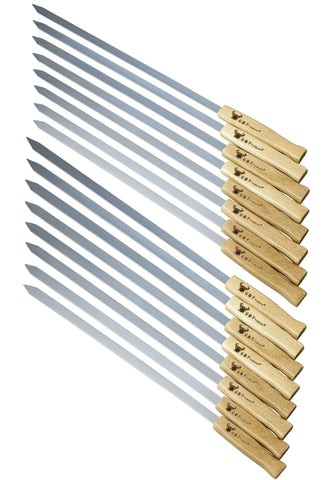 G & F Products Brazilian skewers 16-piece set pack-shot showcasing durable stainless steel.