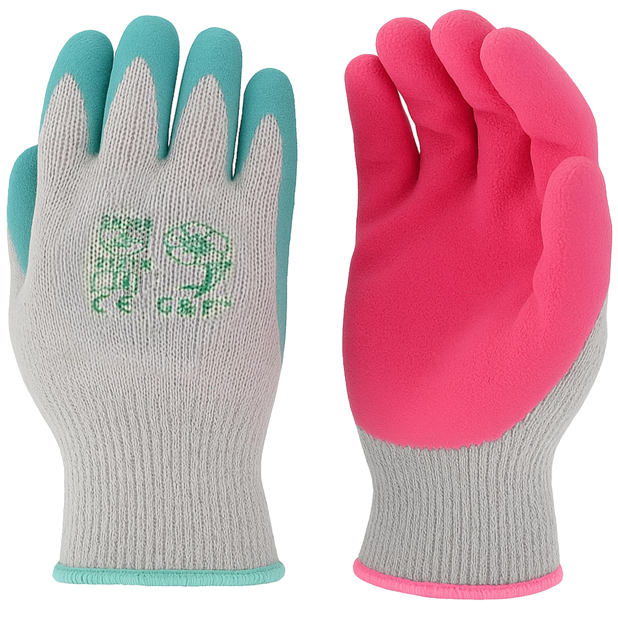 G & F Products rose-pink gardening gloves with breathable knit for all-day comfort.