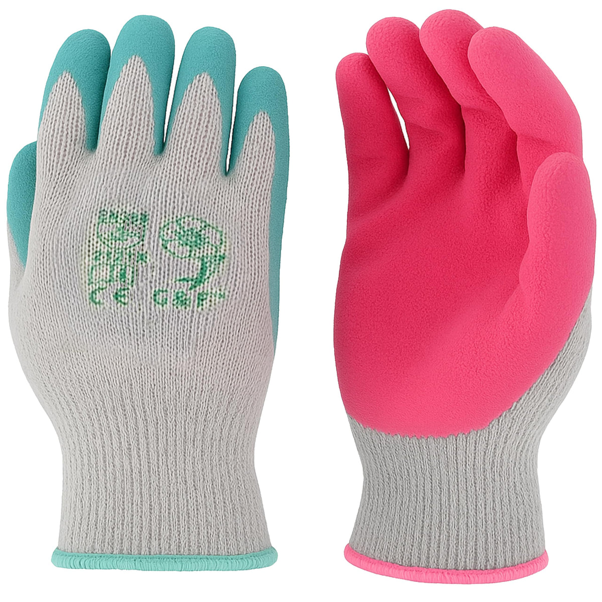 G & F Products rose-pink gardening gloves with breathable knit for all-day comfort.