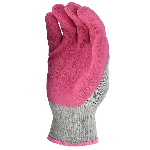 G & F jade-green gloves featuring soft foamed latex coating for fatigue reduction.