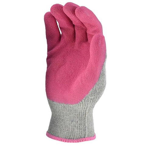 G & F jade-green gloves featuring soft foamed latex coating for fatigue reduction.