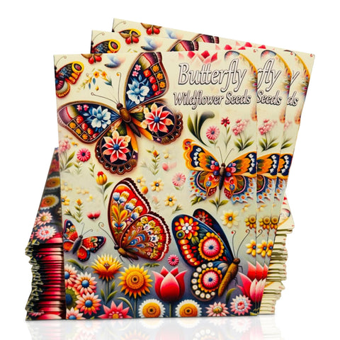 GFF Grass Flip Flops pollinator paradise seed packets front view, eco-friendly wedding favors