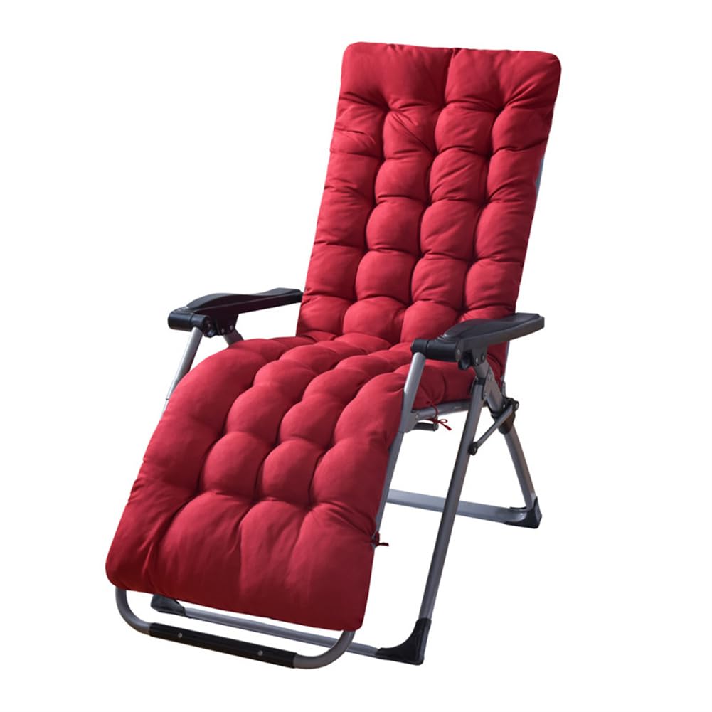 Gfgift patio chaise lounger cushion in red adds plush outdoor comfort.