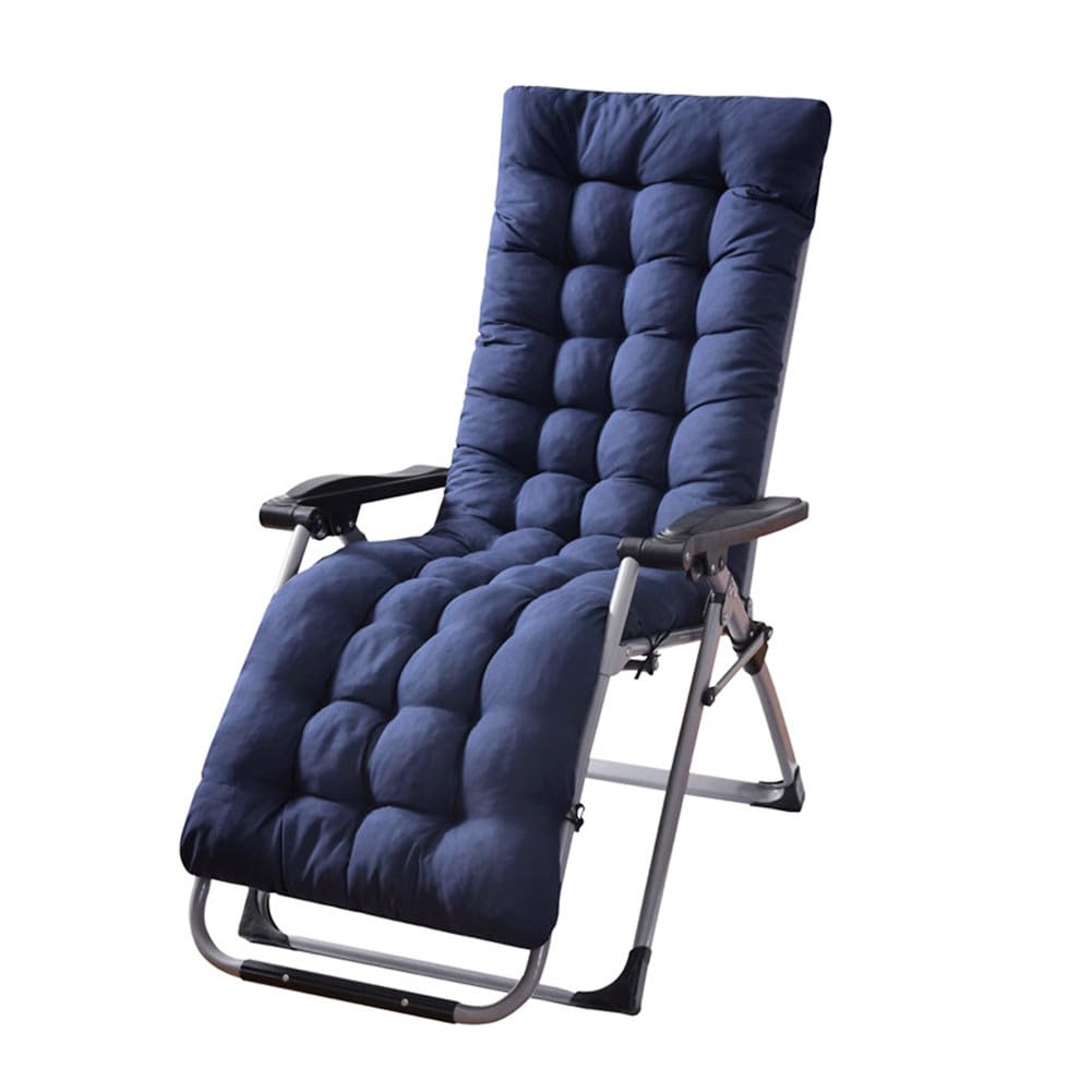 Gfgift navy patio chaise lounger cushion shows thick padding for outdoor lounging.