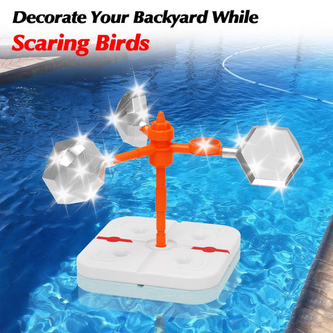 GFYYBKJ garden-pool patio wind spinner provides humane, non-harmful bird deterrence