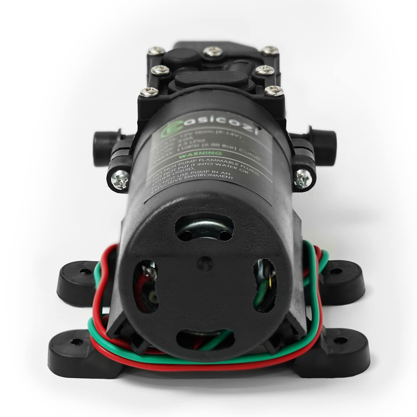 G Ganen 12V DC pump side angle shows compact, low-power efficiency
